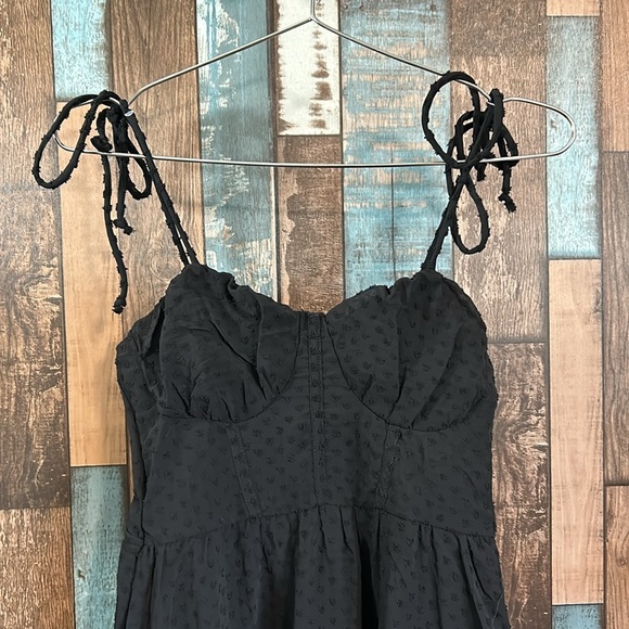 Wild fable XS black heart texture layered tie shoulder dress - Picture 2 of 16